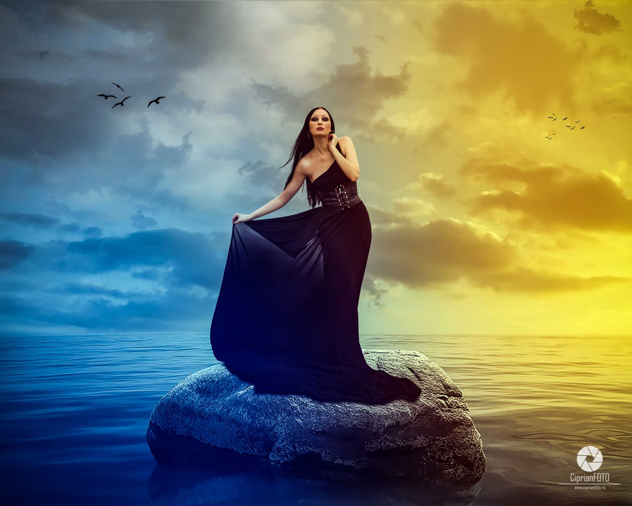 Girl In Black Dress, Photoshop Manipulation Tutorial, CiprianFOTO
