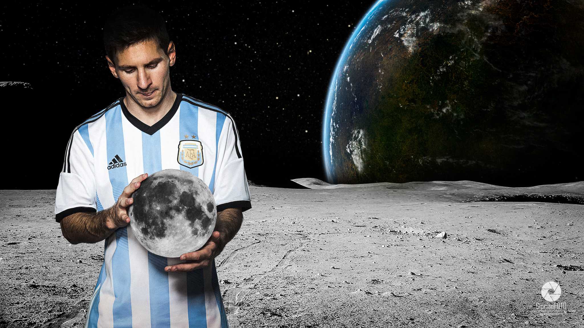Lionel Messi With Moon In Hands, Photoshop Manipulation Tutorial, CiprianFOTO
