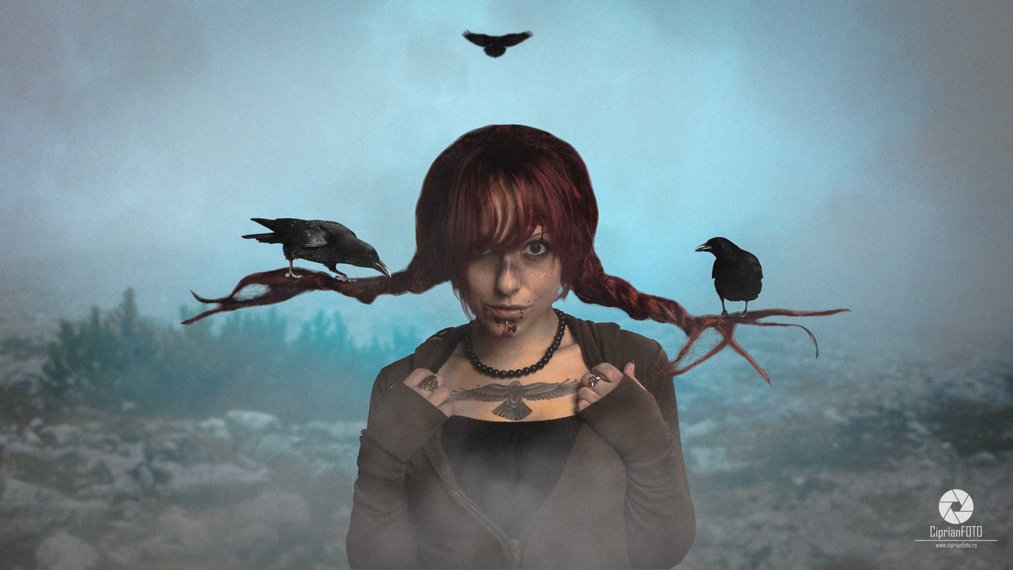 The Girl And Birds, Photoshop Manipulation Tutorial, CiprianFOTO